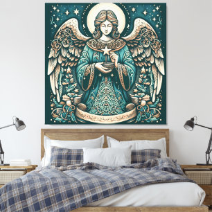 Beautiful Angel Beneath the stars Canvas Print