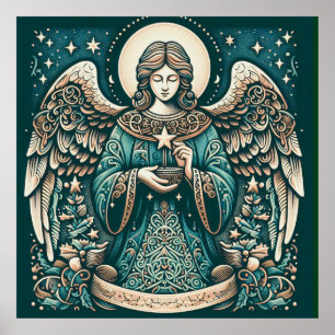 Beautiful Angel Beneath the stars Poster