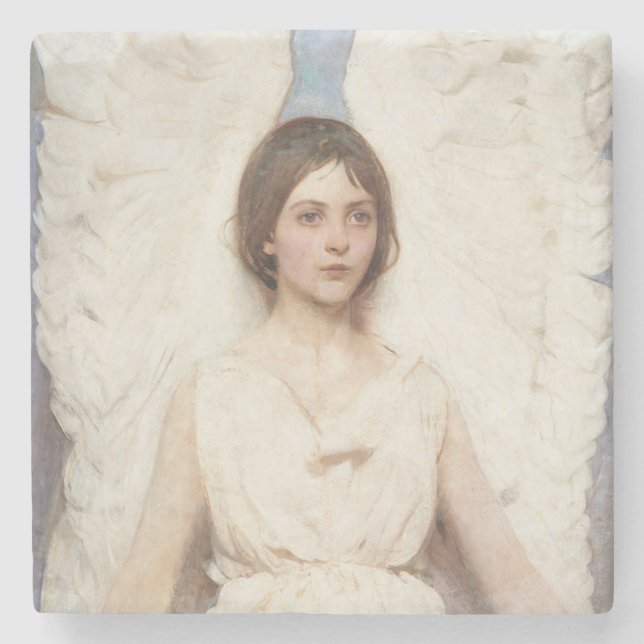 Beautiful Angel (by Abbott Handerson Thayer) Stone Coaster (Front)