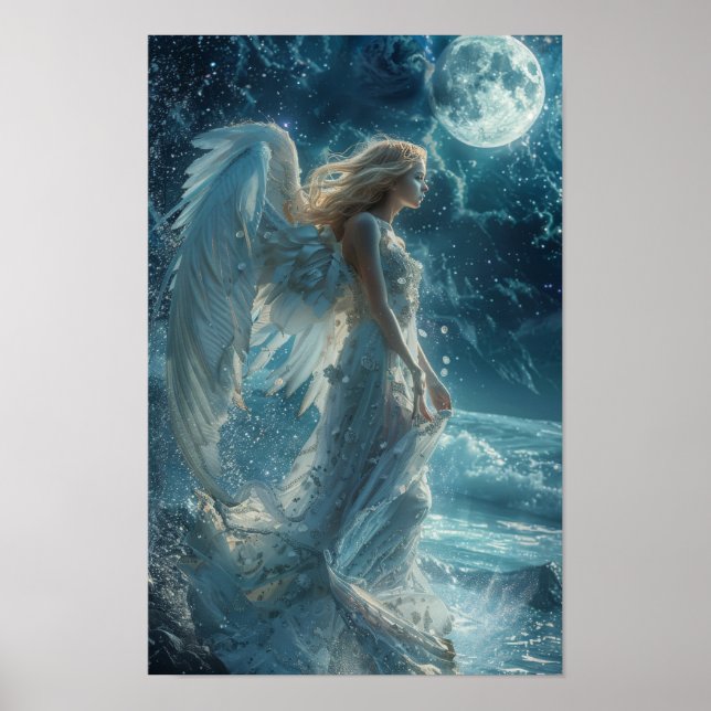 Beautiful Angel Spreading Her Wings Poster (Front)