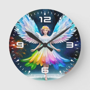 Beautiful Angel Wings Art-35444 Round Clock
