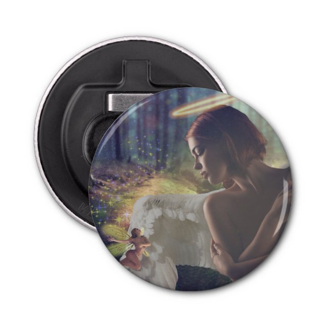 Beautiful Angel with Fairy Fantasy Art Bottle Opener (Front)