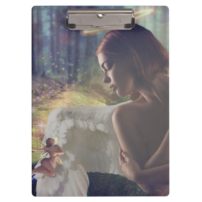 Beautiful Angel with Fairy Fantasy Art Clipboard (Front)