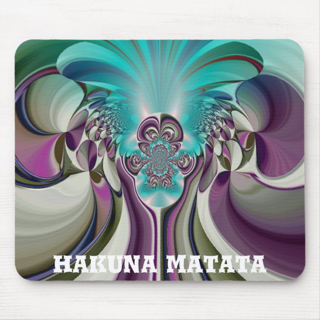 Beautiful Angelic Purple and Cyan Abstract Print Mouse Pad (Front)