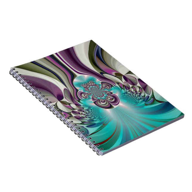 Beautiful Angelic Purple and Cyan Abstract Print Notebook (Right Side)
