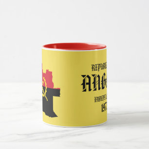 Beautiful Angola Map Flag Mug