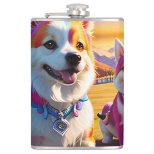 Beautiful Animal Four Hip Flask