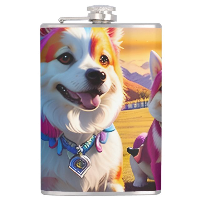 Beautiful Animal Four Hip Flask (Front)