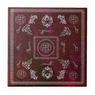 Beautiful Animal World - Wildlife - Bordeaux Ceramic Tile