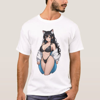 Beautiful anime cat girl T-Shirt
