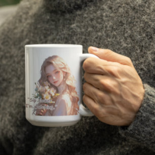 Beautiful Anime Flower Girl Coffee Mug