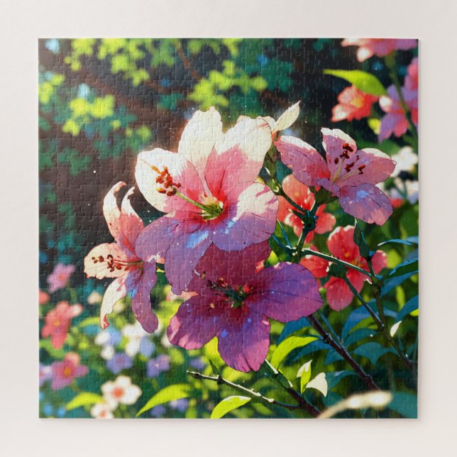 Beautiful anime flowers illustration jigsaw puzzle (Vertical)