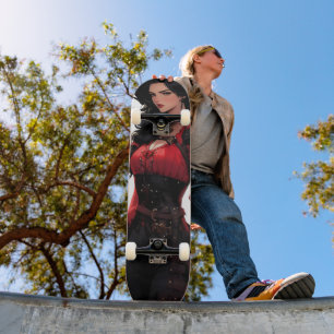 Beautiful Anime Woman Fantasy Skateboard