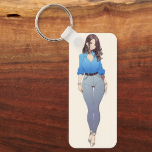 Beautiful Anime Woman Key Ring