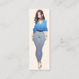 Beautiful Anime Woman Mini Business Card