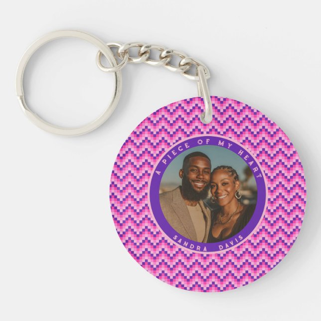 Beautiful Anniversary Gifts For Dad Stripe Pattern Key Ring (Front)