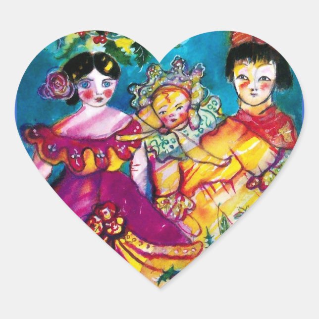 BEAUTIFUL ANTIQUE DOLLS, Heart Heart Sticker (Front)