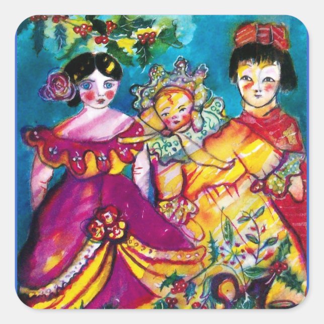 BEAUTIFUL ANTIQUE DOLLS SQUARE STICKER (Front)