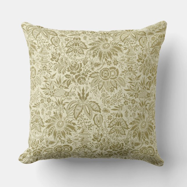 Beautiful Antique Floral Cushion (Front)