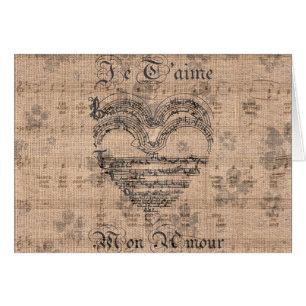 Beautiful antique music notes heart