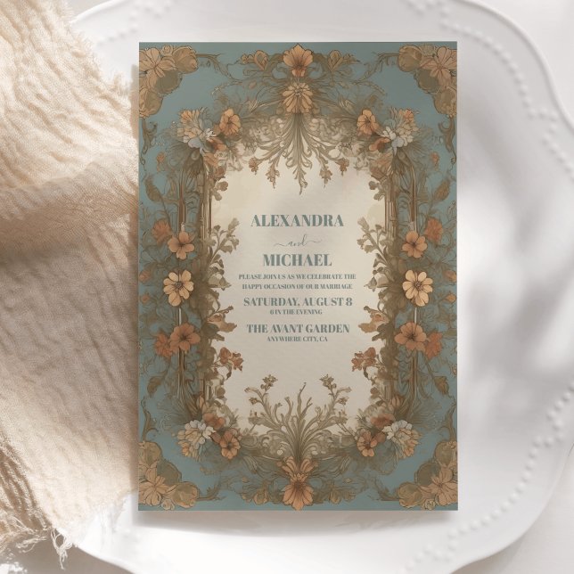 Beautiful Antique Vintage Art Nouveau Wedding Invitation (Creator Uploaded)