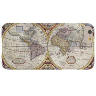 Beautiful Antique Vintage World Map Pattern Barely There iPhone 6 Plus Case