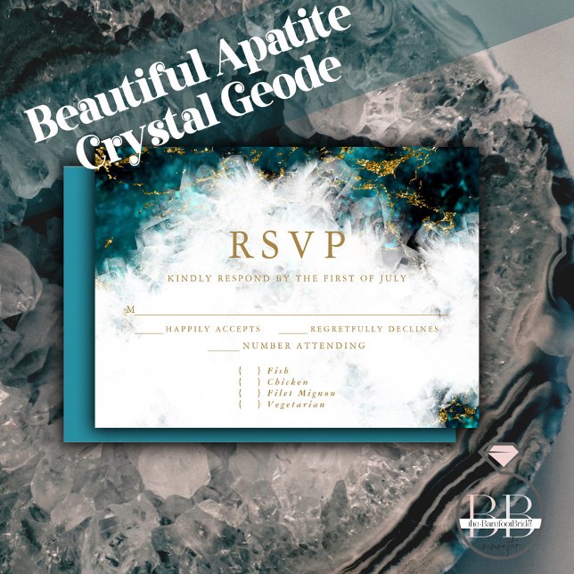 Beautiful Apatite Crystal Geode  RSVP Card (Creator Uploaded)