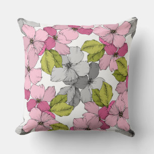 Beautiful Appe blossom mixed colours pink and gree Cushion