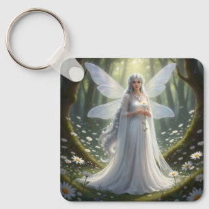 Beautiful April Diamond Fairy Key Ring