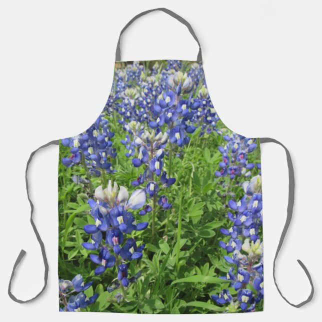 Beautiful Apron featuring Texas Bluebonnets (Front)