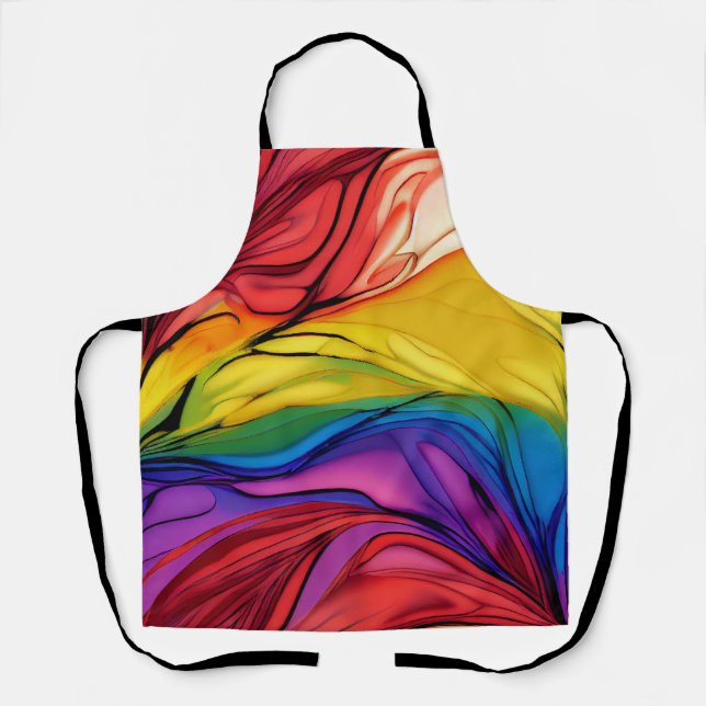 Beautiful Apron in Rainbow Colours (Front)