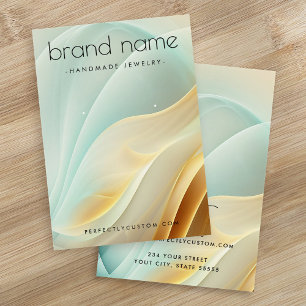 Beautiful aqua golden swirls earring display card
