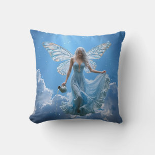 Beautiful Aquarius Fairy in the Clouds Cushion