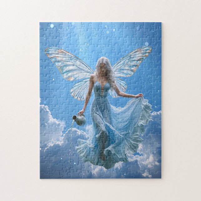 Beautiful Aquarius Fairy in the Clouds Jigsaw Puzzle (Vertical)