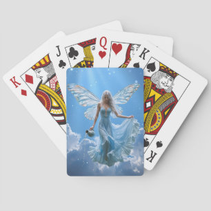 Beautiful Aquarius Fairy in the Clouds Playing Cards