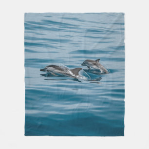 Beautiful Aquatic Dolphins Fleece Blanket