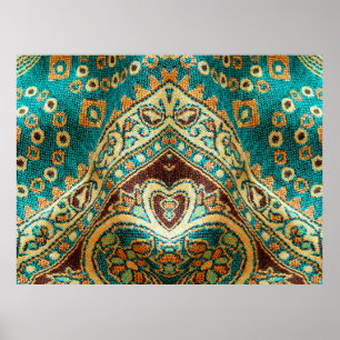 Beautiful, arab, arabic, arabian, arabesque fabric poster