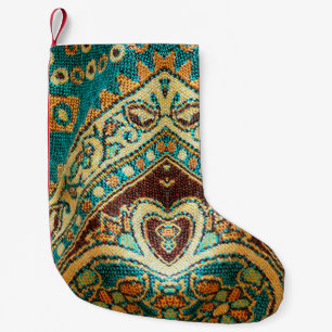Beautiful, arab, arabic, arabian, arabesque fabric small christmas stocking