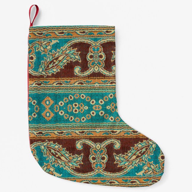 Beautiful, arab, arabic, arabian, arabesque fabric small christmas stocking (Front)