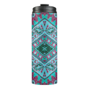 Beautiful, arab, arabic, arabian, arabesque fabric thermal tumbler