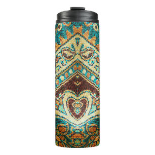 Beautiful, arab, arabic, arabian, arabesque fabric thermal tumbler