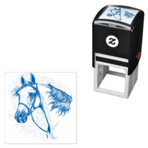 BEAUTIFUL ARABIAN HORSE, EQUINE HEAD PORTRAIT SELF-INKING STAMP