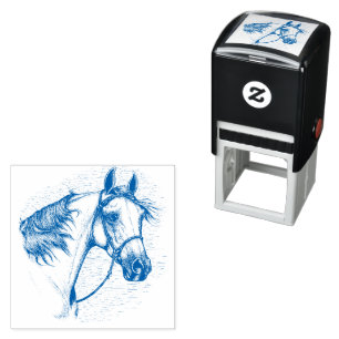 BEAUTIFUL ARABIAN HORSE, EQUINE HEAD PORTRAIT SELF-INKING STAMP