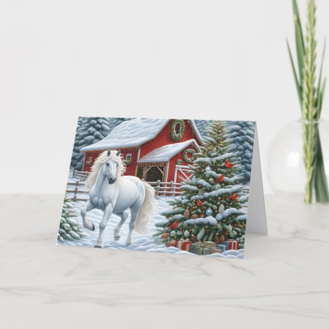 Beautiful Arabian Horse Holiday Card (Front)