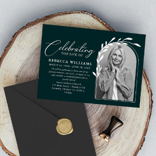 Beautiful Arch Foliage Celebration of Life  Invitation
