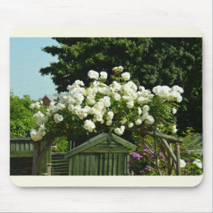 Beautiful arch of white roses mouse pad