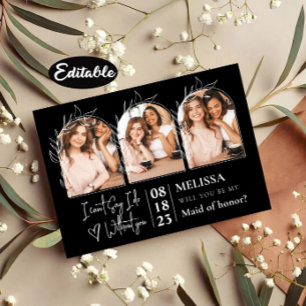 Beautiful Arch Photo Collage Bridesmaid Proposal Invitation