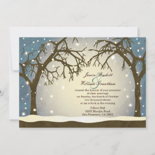 Beautiful Arched Winter Trees Wedding Invitations