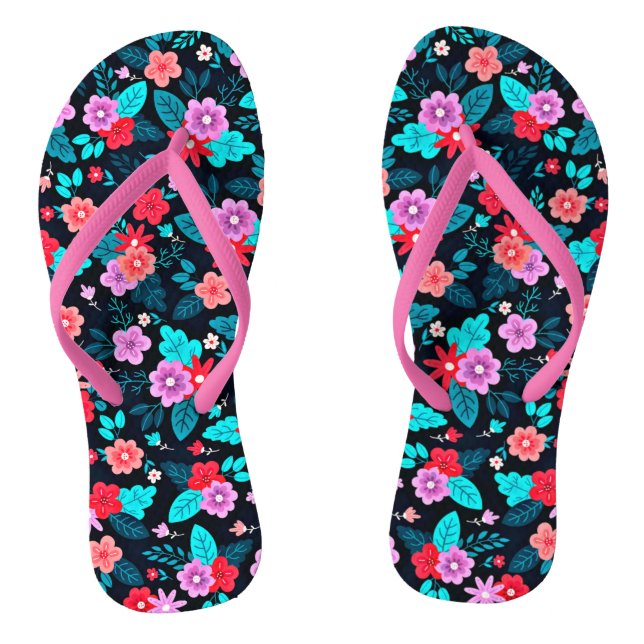 Beautiful Arrangement Ditsy Floral Pattern-56576 Thongs (Footbed)