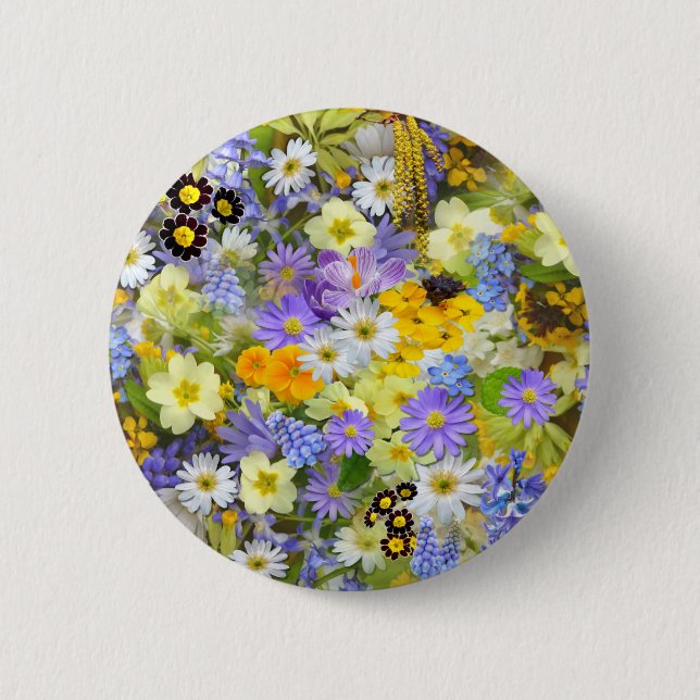 Beautiful Array of Colourful Flowers 6 Cm Round Badge (Front)